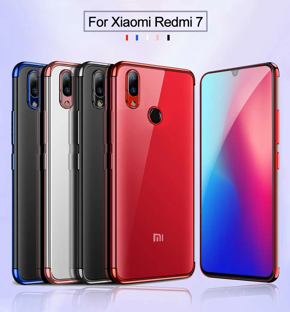 Чехол для Xiaomi Redm 7A на Xiomi Xiaomi Redmi 7, роскошный Прозрачный бампер, ТПУ, силиконовые чехлы с покрытием, Redmi7 7A Fundas