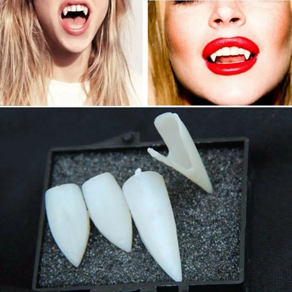 Хэллоуин вампир 15 мм протез Косплей бутафория для маскарада зубы зомби маленький тигр подтяжки полимерный зубной протез