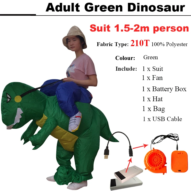 Cute Child Adult Inflatable Dinosaur Costume Suit Air Fan Operated Walking Fancy Dress Cosplay Party Outfit Animal Costume