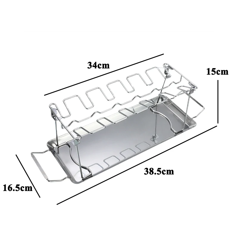 Складная стойка из нержавеющей стали для жаркой курицы с поддоном для барбекю, барбекю, пикника, кемпинга, экономия пространства, кухонные инструменты, аксессуары