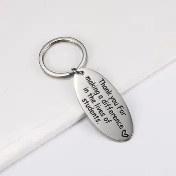

My Shape Key Ring Thank You Teachers Students 316L Stainless Steel Key Chain New Year Gift For Teachers Jewelry Keyholder
