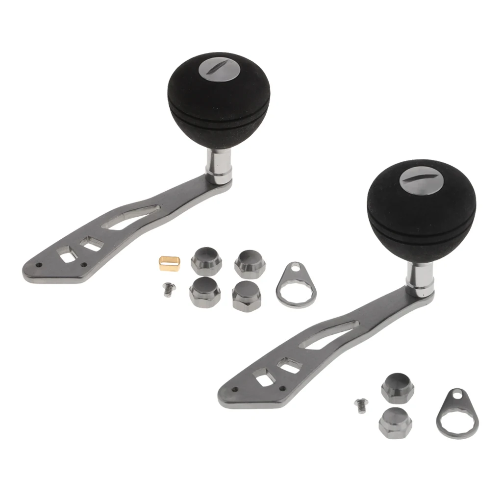 2pcs Power Metal Fishing Reel Handle EVA Knob Drum Baitcasting Reel Handle