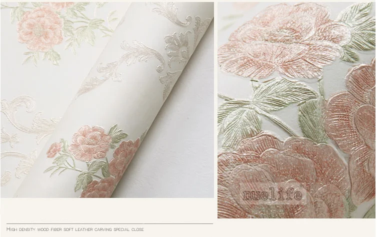 Blue pattern pattern non-woven wallpaper simple modern pastoral European bedroom living room wedding room background wallpaper