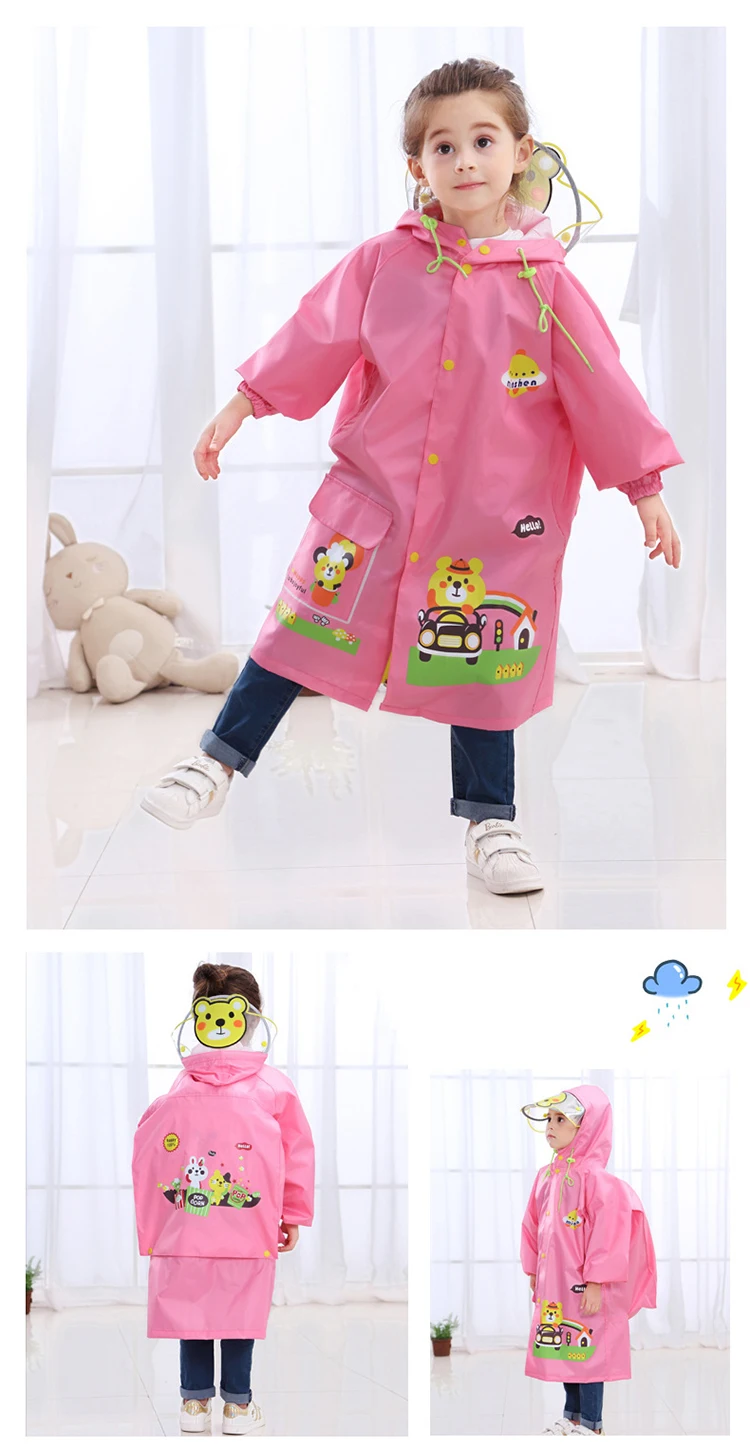Only Jime Cartoon Kids Raincoat Breathable And Comfortable Waterproof Rainwear Rainsuit High Quality Poncho Outdoor Rain Coat