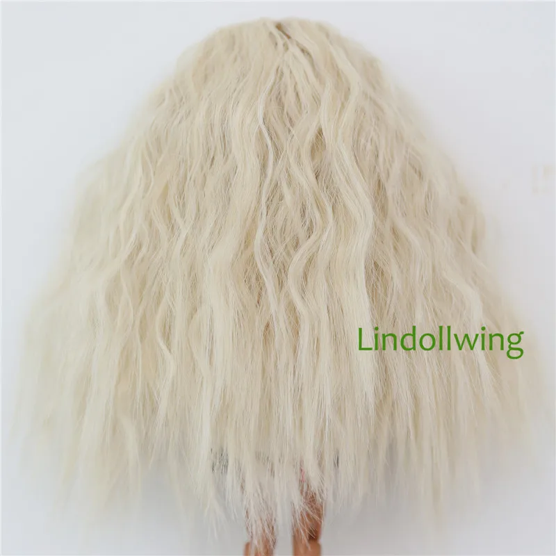 9-10 inch Blyth Wig Long Blonde Curly Hair 2