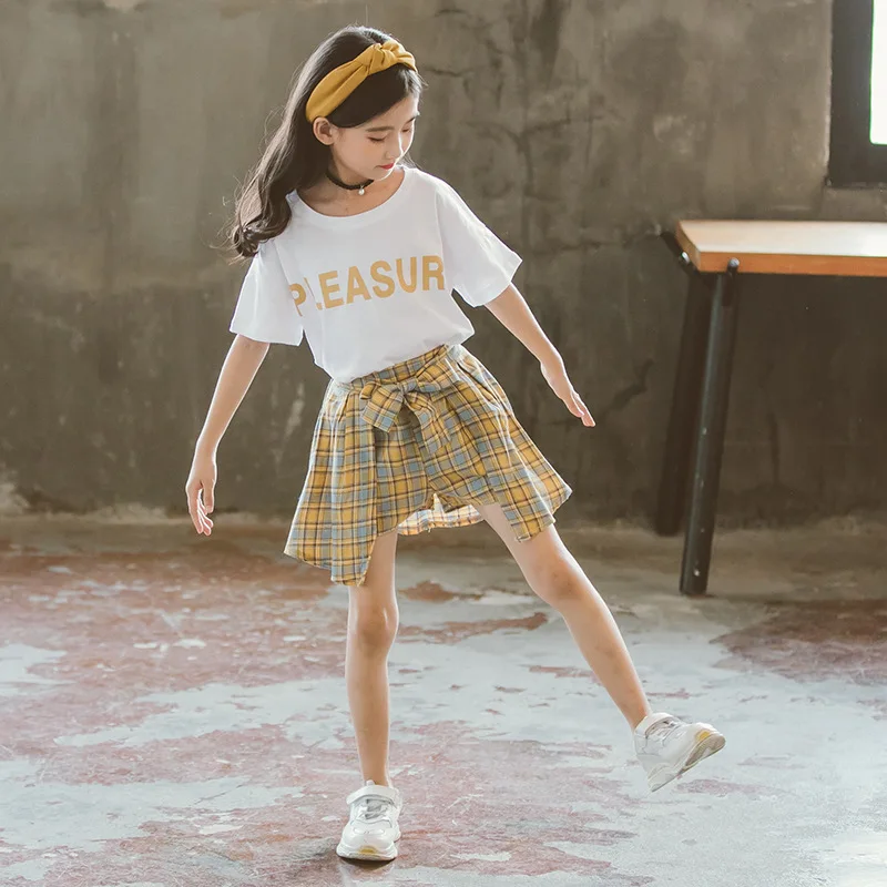 

Girl'S Suit Summer Wear 2019 New Style Korean-style Fashionable Fashion Clothing Big Boy Short Sleeve Dress Little Girl Western