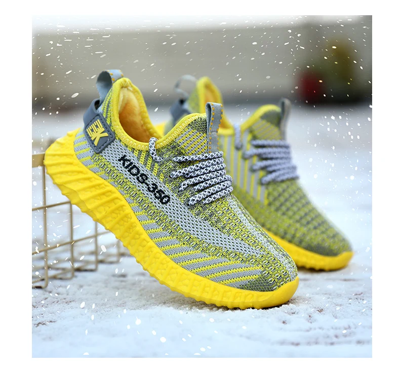 HOBIBEAR Unisex Running Shoes Kids Autumn/Winter Warm Girls Children Sneakers Fashion Kids Shoes Sport Boy Brand Teenage Shoes