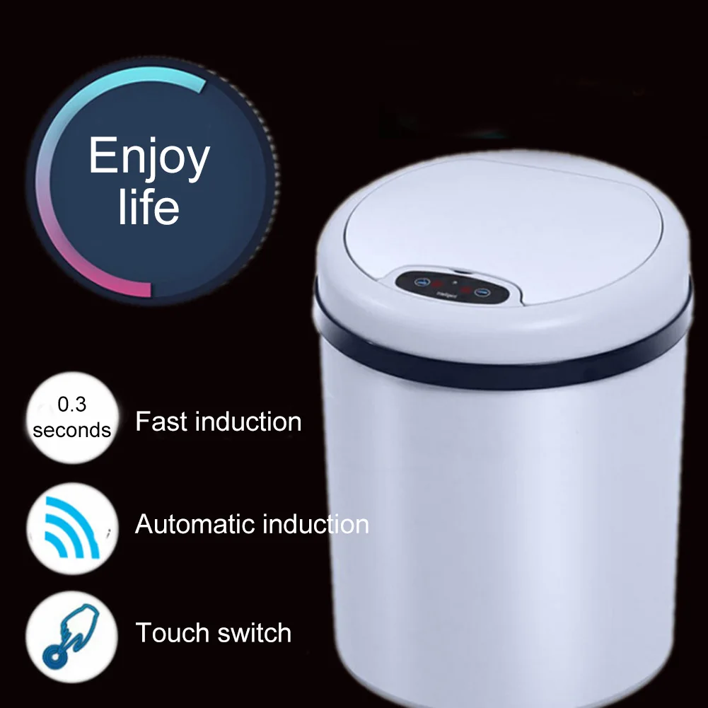 Plastic Automatic Trash Can with Odor-Absorbing Filter Wide Opening Sensor Kitchen Trash Bin JS21