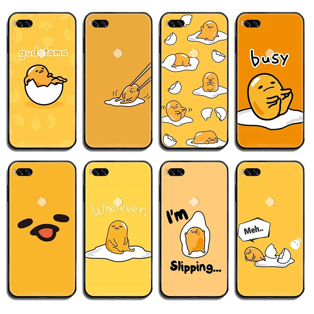 Чехол для телефона gudetama pretty lazy eggs из ТПУ Etui черный корпус Xiaomi Redmi Mi Note 3 5 6 8 9 A1 2 Max3 Mix2