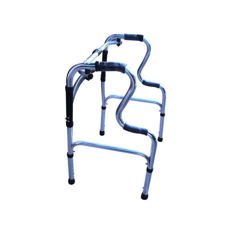 

Old Man with Stainless Steel Mobility Aid Stainless Steel Belt Driving Wheel Walking Aid Adjustable Walking Aid