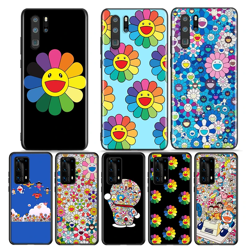 Силиконовый чехол с улыбающимся подсолнухом для Huawei P40 P30 P20 P10 P9 P8 Pro Plus Lite E Mini 2019 2017