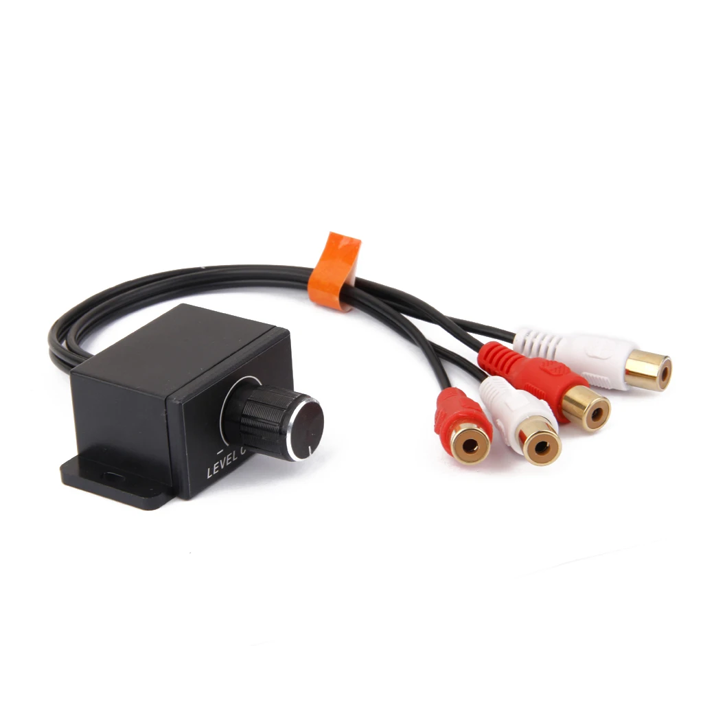 Car Amplifier Bass Remote Level Volume Control Knob Stereo RCA Input&Output