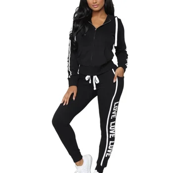 

Women sets American Autumn And Winter Women's New Sports style Suit Two-Piece Outfit Sexy