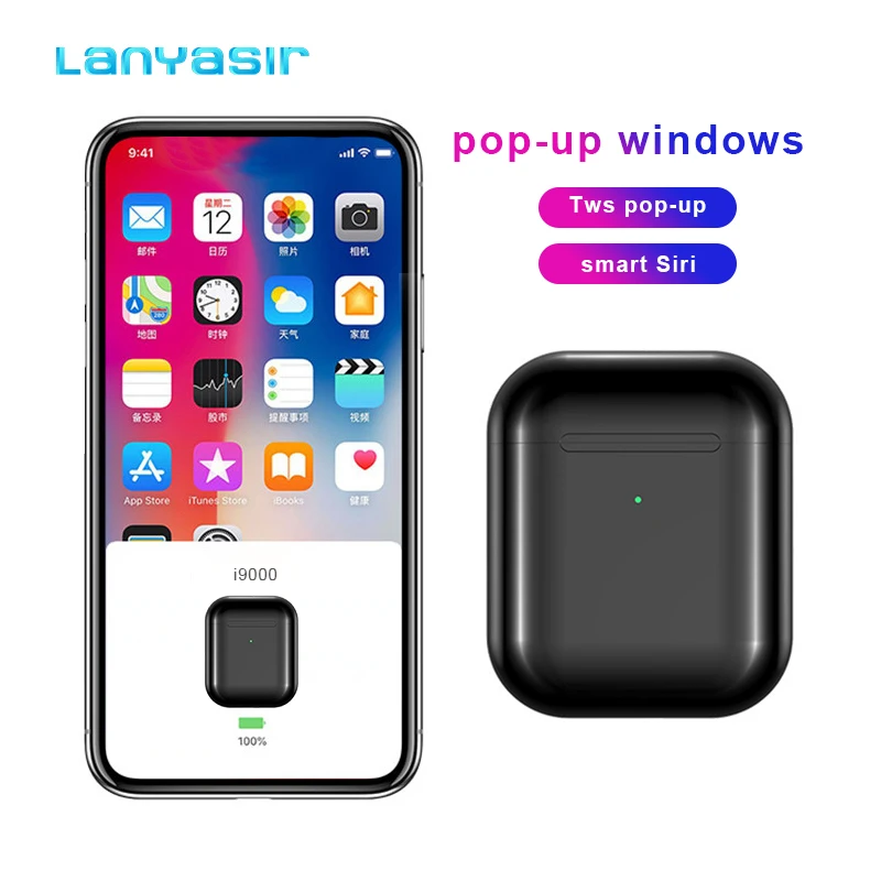 Lanyasir i9000 TWS Earphone Wireless Bluetooth Headset Sports Headphones Stereo Earbuds for all mobile devices i9000 tws pk i500
