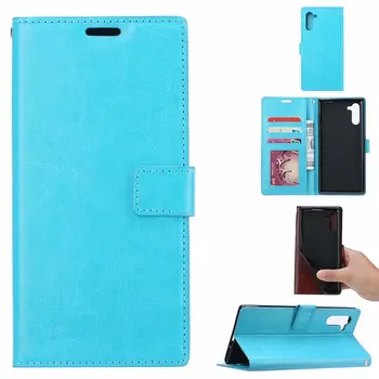 

100pcs/lot Crazy Horse Wallet Leather Case For Samsung note 10 note 10Pro With Photo Frame