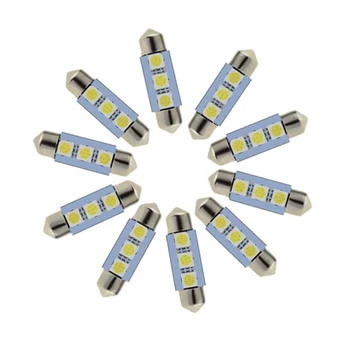 

10X White Festoon 36mm Fuse 5050 3SMD SunVisor Vanity Mirror LED Light SunVisor Vanity Mirror LED Light