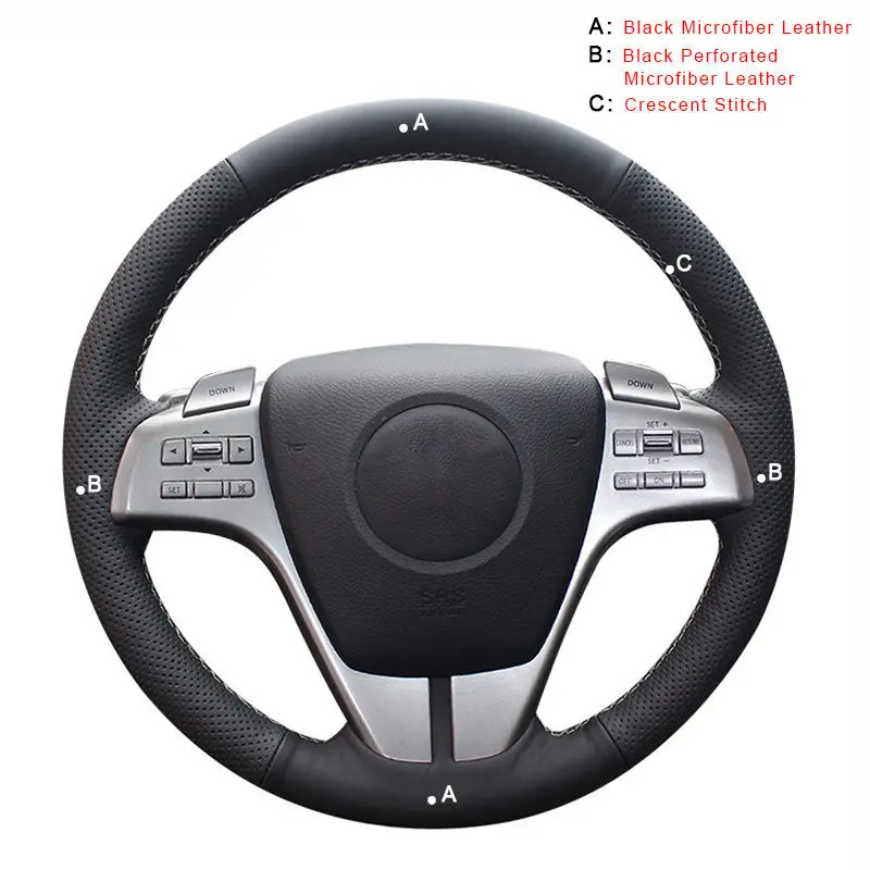 Microfiber Leather Ручная строчка чехол рулевого колеса автомобиля для Mazda 6 Atenza 2009-2013 аксессуары для интерьера Авто оплетка на руль крышка - Название цвета: Microfiber Leather