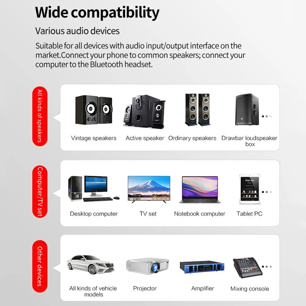 Bluetooth 5 0 аудио передатчик приемник адаптер портативный 3 в 1 беспроводной Hifi MP3 MP4