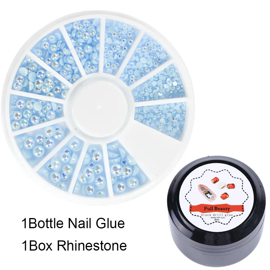 Glue Pattern 3 1 Набор, супер сильный клей, стразы, УФ Гель-лак для ногтей, украшения для ногтей, 3D, плоская задняя сторона, драгоценный камень, Гель-лак, средство для покрытия лаком SA041 - Цвет: Glue Pattern 3