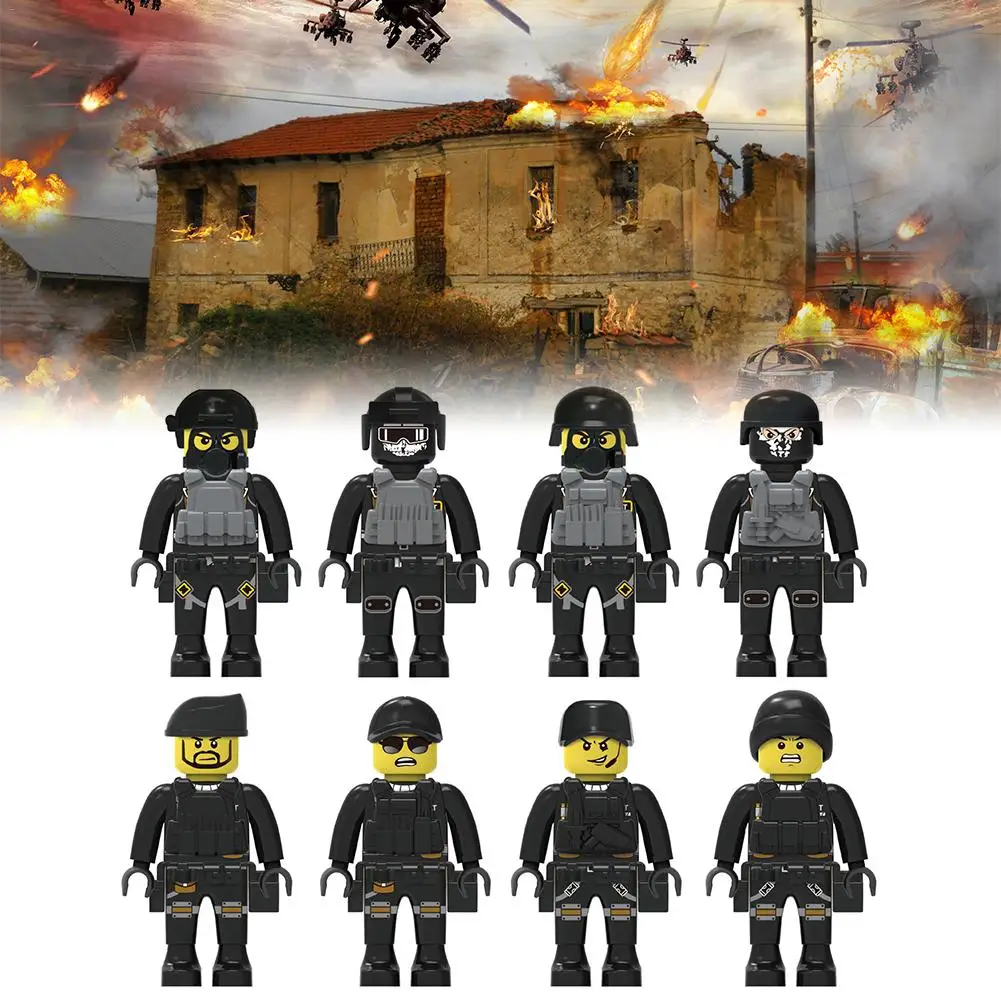 

Doll Doll Building Blocks Toy 8 Special Police Police New Structure Dolls Weapon Equipment Police City Doll Building Blocks Toys