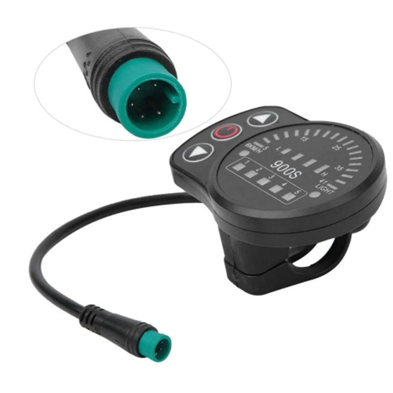 

KT-900S E-Bike LED Display Meter Waterproof Connector Display Code Table Universal 24V/36V/48V Electric Bike Intelligent Control