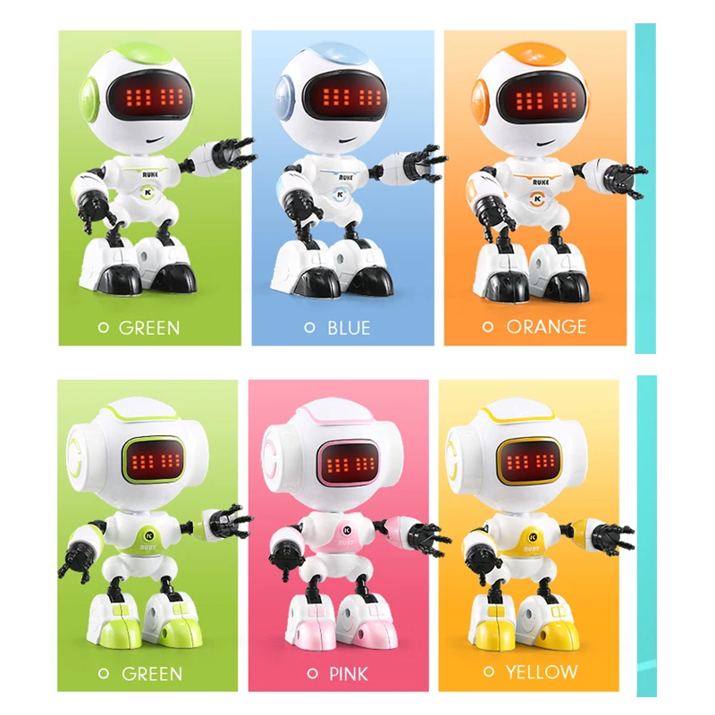 JJRC R8 Mini Smart Robot Kids Voiced Intelligent LED Eyes DIY Vector Robot Combat Robo Toy For Children Kids Gift Rc Robots Toys