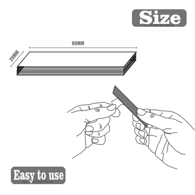 MSWZ Polishing DIE-CUTTING ADHESIVE SANDPAPER with Back Glue  A set of 5 Boxes  For Gundam Military Models Making Hobby DIY Tool 3