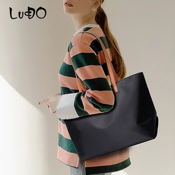 

LUCDO Luxury Handbags Women Bags Designer Women Business Office Tote Shoulder Bag Large Nylon Waterproof Travel Hand Bag