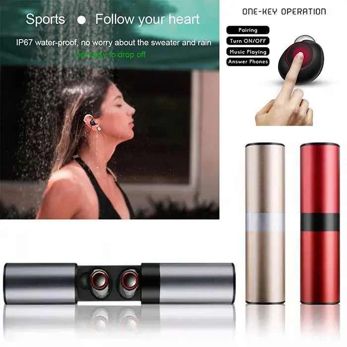 S2 Bluetooth 5,0 спортивные водонепроницаемые мини 295dB бинауральные беспроводные около 90 минут 60 мАч 1200 мАч 2 ч набор наушников