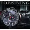 Forsining Full Black 2022 Mens Sport Automatic Wrist Watch Top Brand Luxury Transparent Calendar Display Mechanical Hours Clock ► Photo 2/6