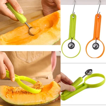 

Kitchen Useful Fruit Cutter Peeler Spoon Ice Cream Ball Scoop Spoon Melon Baller Dig Gadget Fancy DIY Assorted Cold Dishes HOT