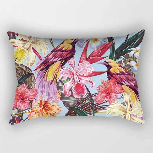 Тропический красивый цветочный растительный дорожный спальный чехол для подушки, прямоугольная наволочка для подушки, декоративная наволочка 30*50 см