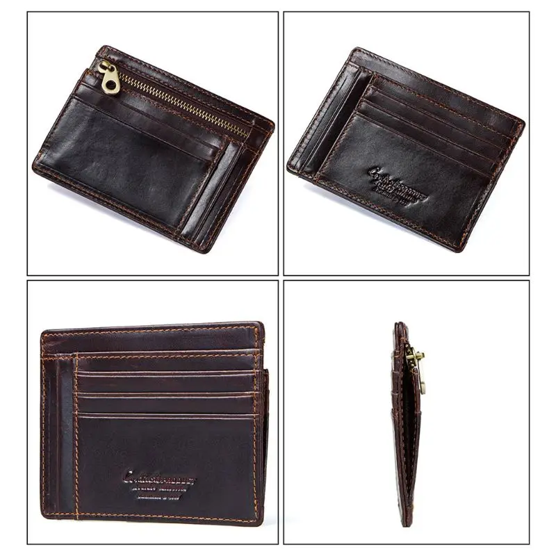 Vintage Men's Genuine Leather RFID Blocking Wallet ID Credit Card Holder Business Purse A69C