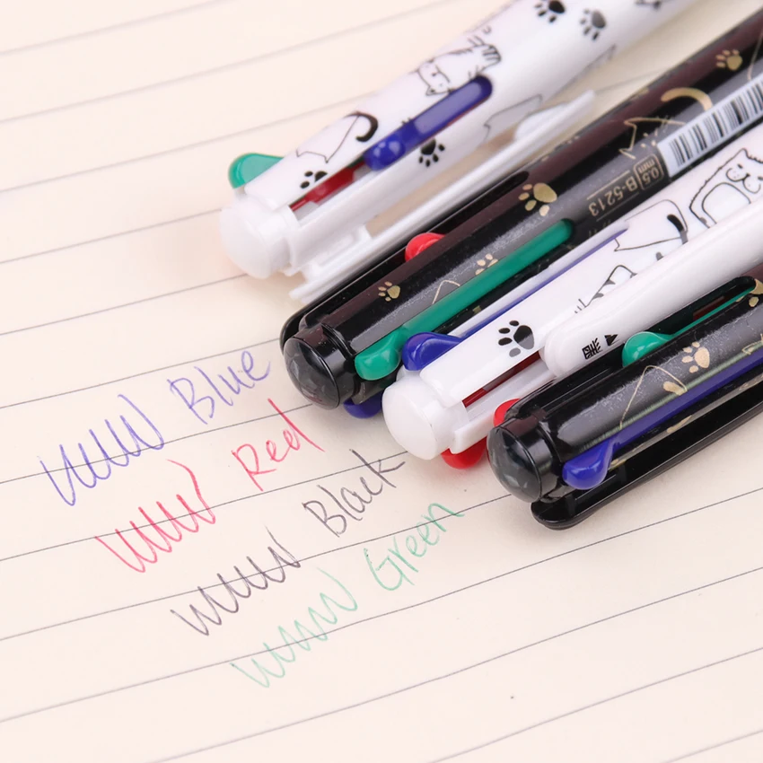 1 шт. 4 в 1 четыре-цветная шариковая ручка Core 0,5 мм Мульти-Цвет шарик давление, офисные школьные канцелярские принадлежности