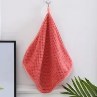 High Density Small Hand Towel 30x30cm Pineapple Hanging Kitchen Cleaning Towel Handkerchief Solid Color Washing Cleaning Towel 5