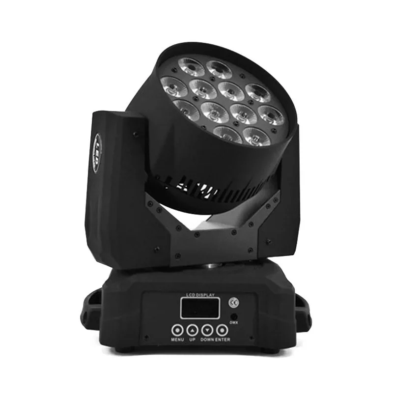 Небольшие окрашенные 12x18 Вт RGBWA+ UV6in1LED мыть Поворотная лампа DMX 512 Control DJ оборудование открытый шоу огни свадьбы
