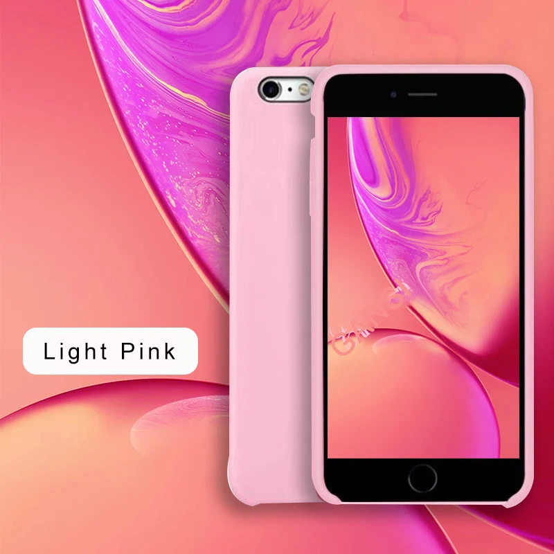 Официальный силиконовый чехол для iPhone 11 Pro MAX XR X Xs MAX чехол s для apple iPhone 7 8 Plus 6 6s 5 5S SE чехол с логотипом - Цвет: Light pink