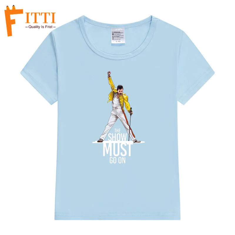 Одинаковые комплекты для семьи черная хлопковая футболка с надписью «Freddie Mercury The queen» Одинаковая одежда для семьи футболки для детей, мужчин и женщин - Цвет: T44B-Skyblue