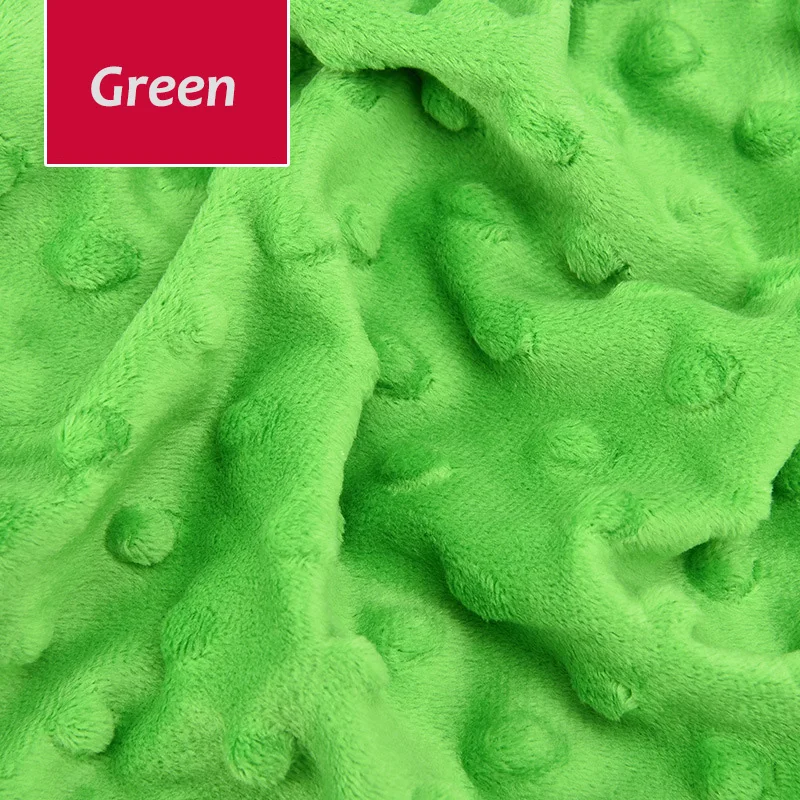50x150cm Super Soft Minky Dot Fabric For Meter Handwork Sewing Blanket Material Antipilling Plush Fabric DIY Handmade Toys - Цвет: Green
