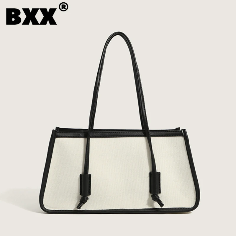 [BXX] Woman New Brand Brief White Color Matching Canvas Personality All-match Crossbody Shoulder Bag Fashion Tide 2021 GF0675 | Багаж и