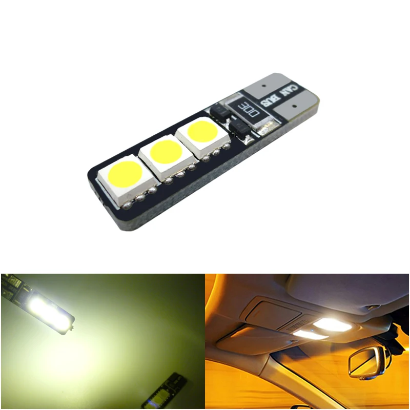 Автомобильные светодиодные лампы Canbus T10 6 SMD 5050 W5W LED 194 без ошибок белые/теплые