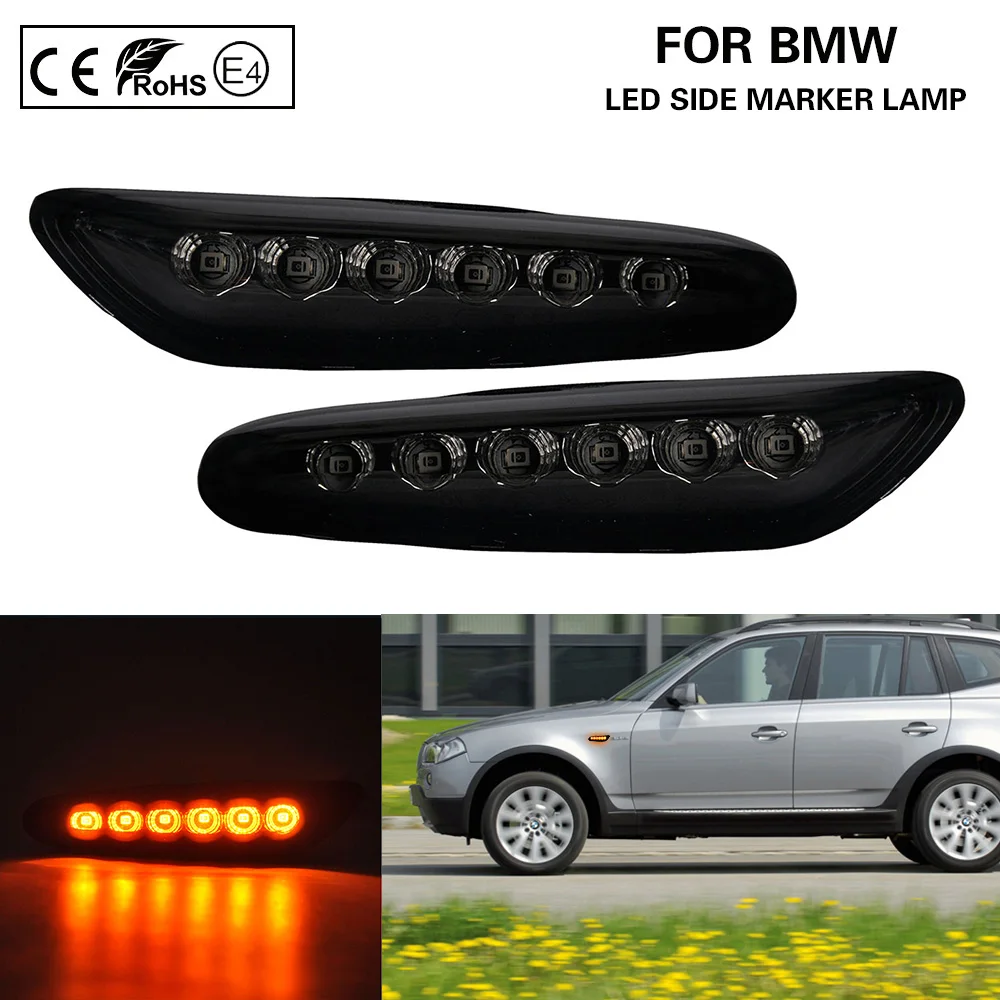 

Smoke Led Side marker light lamp turn signal lights for BMW E60 E61 E82 E88 E90 E91 E92 E93