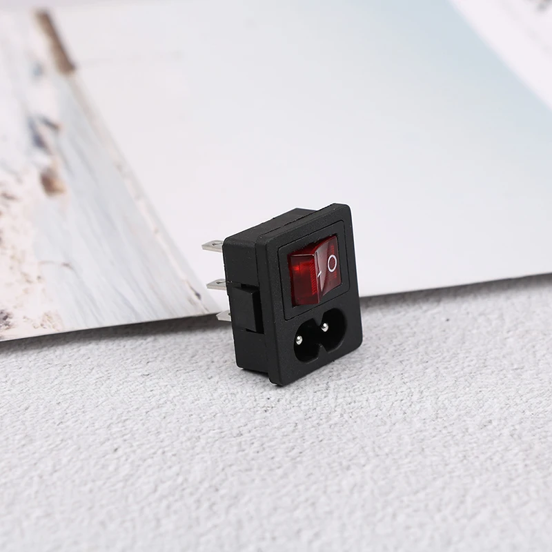 5-30N Red Rocker Switch Fused Inlet Power Socket Fuse Switch Connector Plug Connector Plug Connector