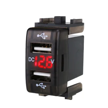 

Double Usb Car Charger With Digital Display Vehicle Mobile Phone Charging Adapter For Honda 12v/24v Ports Power Socket