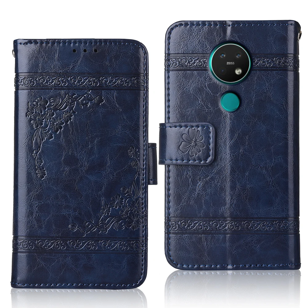 Для на Nokia 7 2 Coque задняя крышка чехол Модный цветочный Чехол кошелек для Nokia7.2
