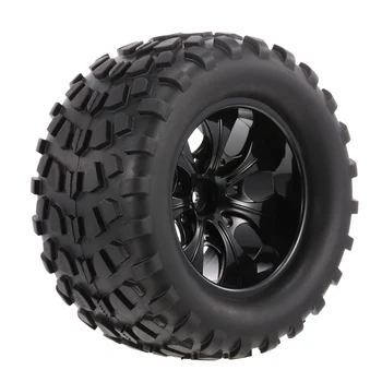 

4PCS RC Tires Crawler 1/10 Tire Tyre Nail Block Tread Pattern 7 Spokes Wheel Rim for 1/10 HSP HPI Redcat RC4WD AXIAL RC Cars