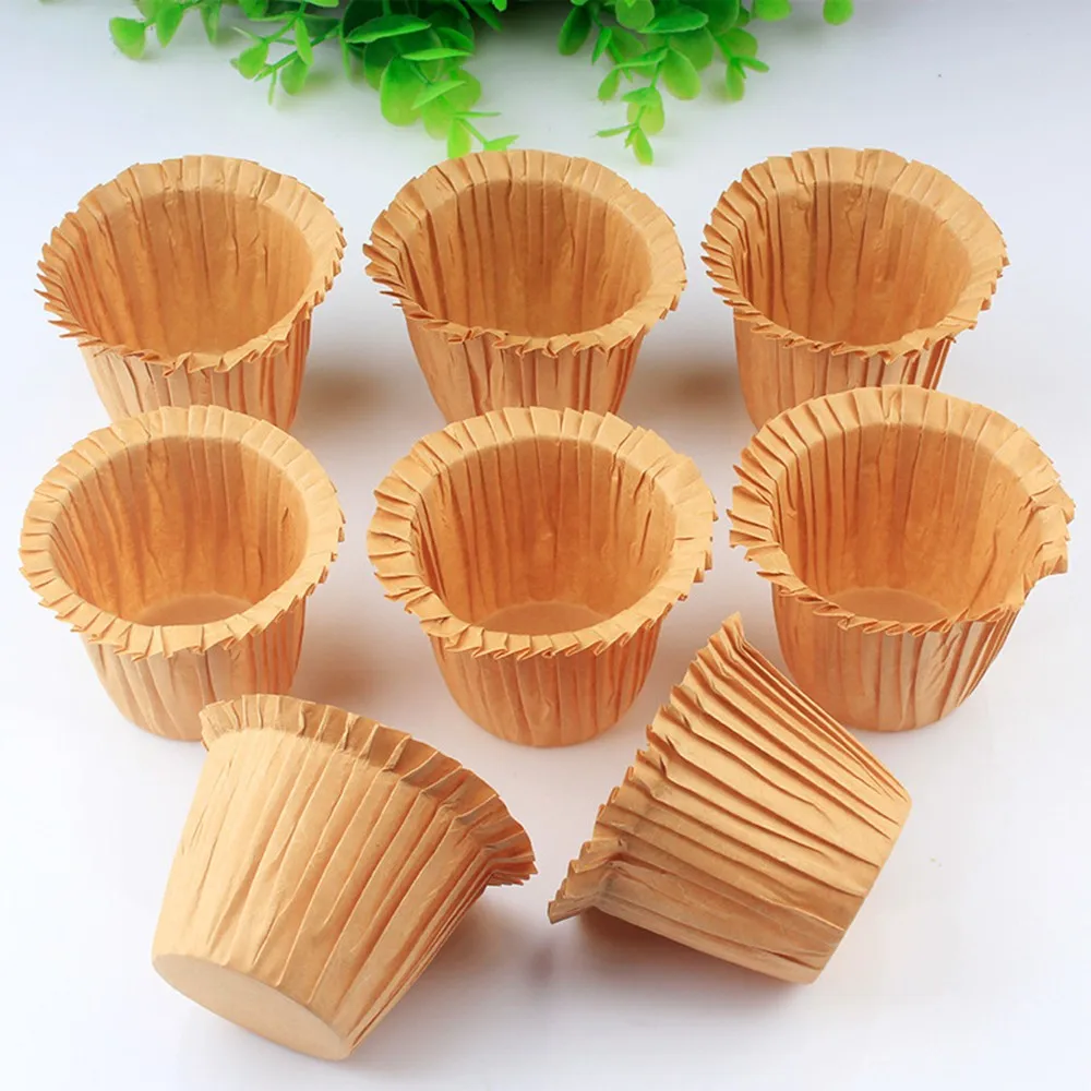 30Pcs Golden Paper Cupcake Wrappers Grease-Proof Mini Tulip Baking Cups Paper Cupcake Liner Cases Muffin Wrappers Cake Handmade