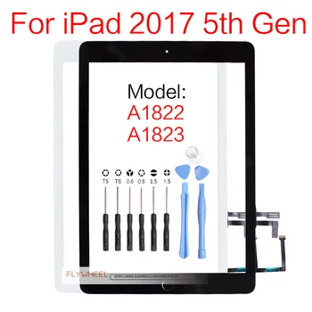 

1pcs Test Well For iPad 2017 5th Gen A1822 A1823 Digitizer Touch Screen Front Glass Panel Assembly With Home Button + Adhesive