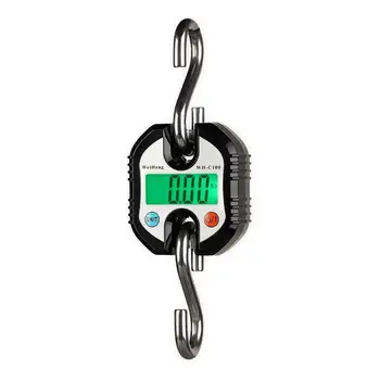 

150kg Digital Crane Scale 150KG 50g Portable Stainless Steel Hook Hanging Scales Loop Fish Heavy Weighing Balance Green Backlit