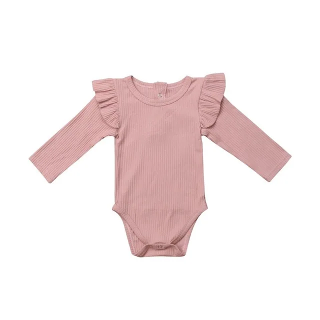 Зимние комбинезоны для маленьких девочек; осенняя одежда принцессы для новорожденных; От 0 до 2 лет; комбинезон с длинными рукавами для девочек и мальчиков; детская одежда; свитер; одежда - Цвет: Розовый
